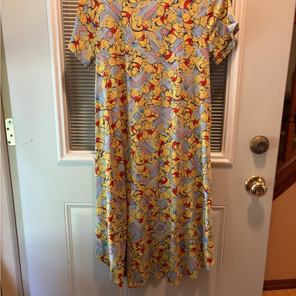 LuLaRoe Yellow and Blue Raglan Maxi Dress